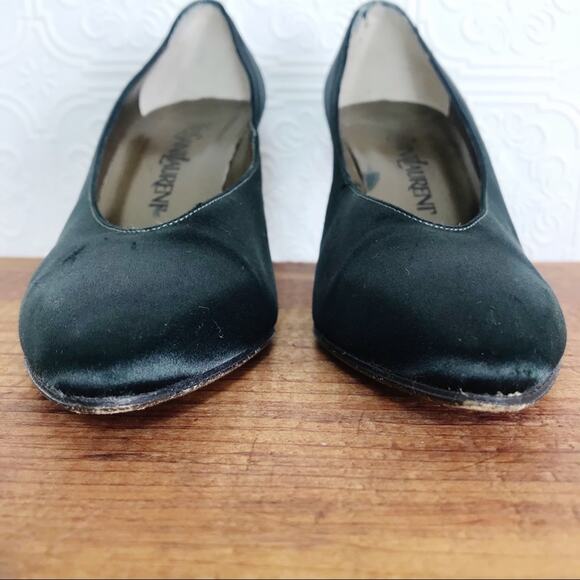 YVES SAINT LAURENT Vintage 90s Satin Stiletto Pumps - Picture 6 of 12